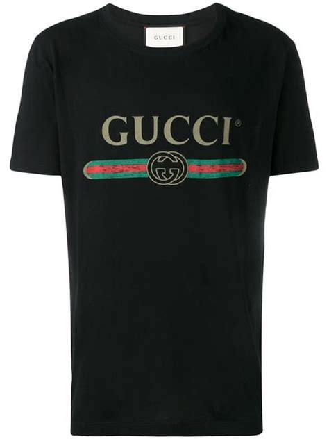 gucci vintage ouroboros print black|gucci polo shirts for men.